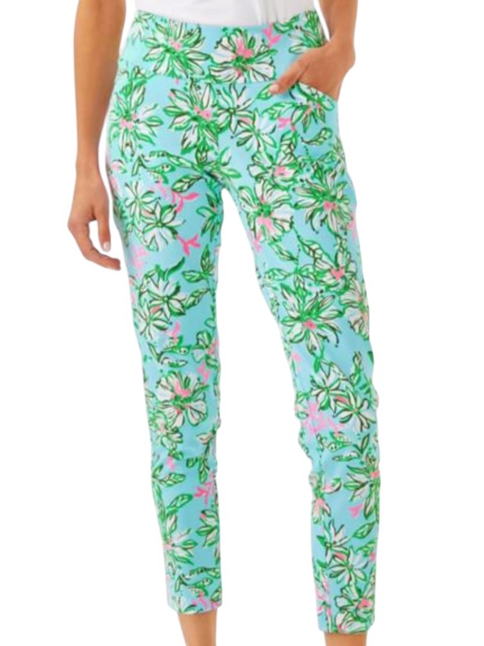 Lilly Pulitzer Luxletic Corso Pant Multi Lil Sun Of A Bun Golf Size 8 - Picture 10 of 10